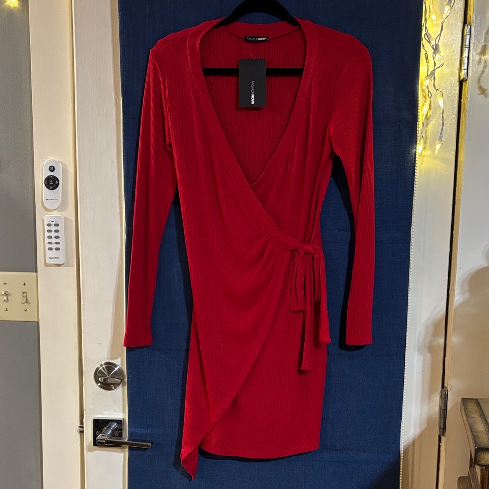 Fashion Nova Red Wrap Dress